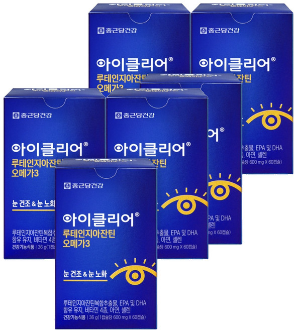 아이클리어 루테인 지아잔틴 오메가3 36g, 60정, 6개