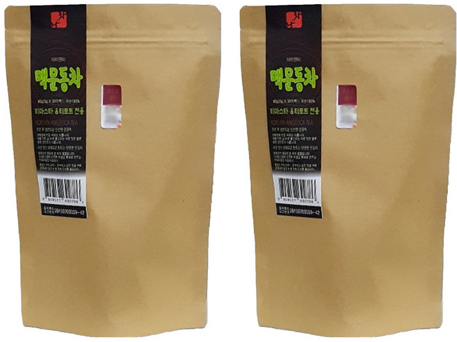 나와차 티마스타 티포트 전용 대용량 티백 맥문동차, 3g, 30개입, 2개