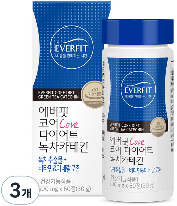 에버핏 코어 다이어트 녹차카테킨, 60정, 3개