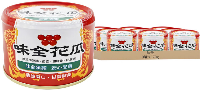 味全 花瓜 3罐, 510g, 3組