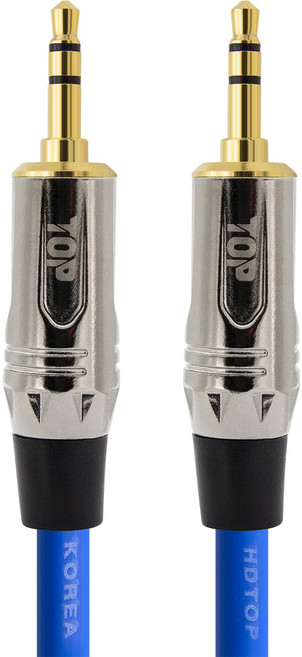 에이치디탑 메탈 3.5 스테레오 AUX 케이블 7m, 블루, 1개, HT-TP3702