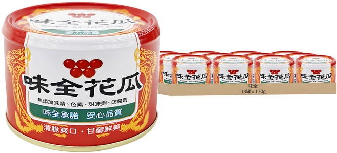 味全 花瓜 3罐, 510g, 6組
