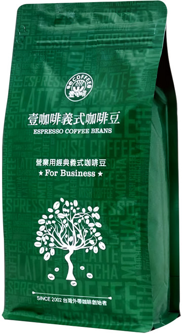 eCOFFEE 壹咖啡 營業用經典義式咖啡豆 香濃微苦 搭配牛奶或燕麥奶風味絕佳, 咖啡豆(無研磨), 454g, 1包
