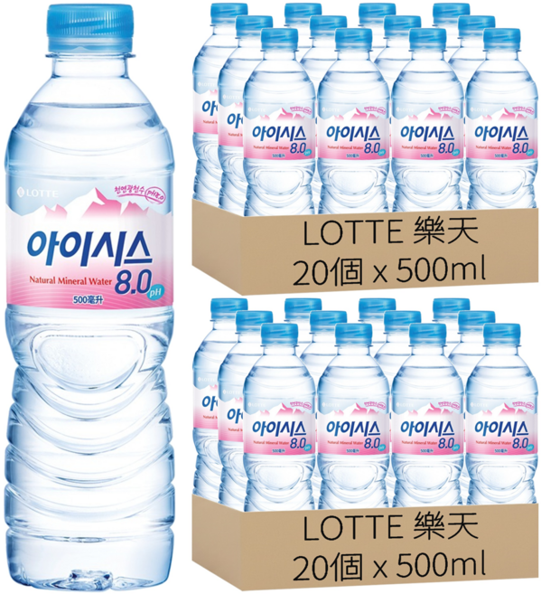 LOTTE 樂天 礦泉水, 40個, 500ml