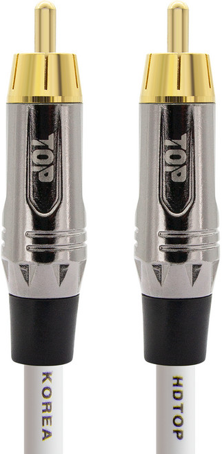 HDtop RCA to RCA 連接線 0.5m, 金屬白, 1個, HT-TP3681