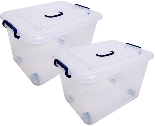 마이닝 플라스틱 리빙박스 90L, 투명, 2개