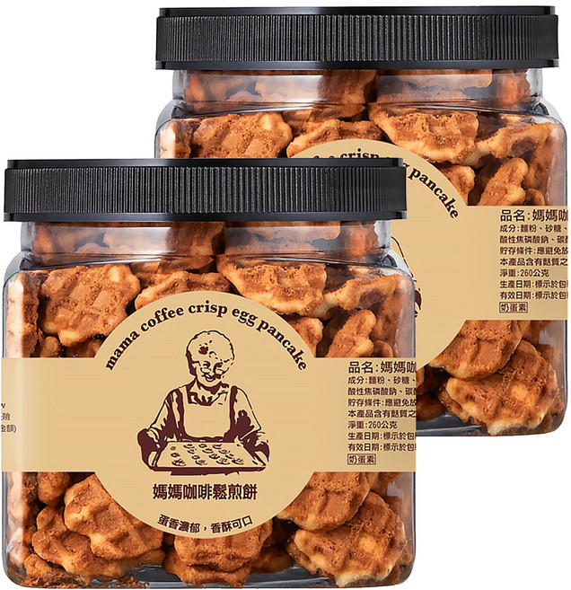 恩澤食品 媽媽咖啡鬆煎餅, 260g, 2罐
