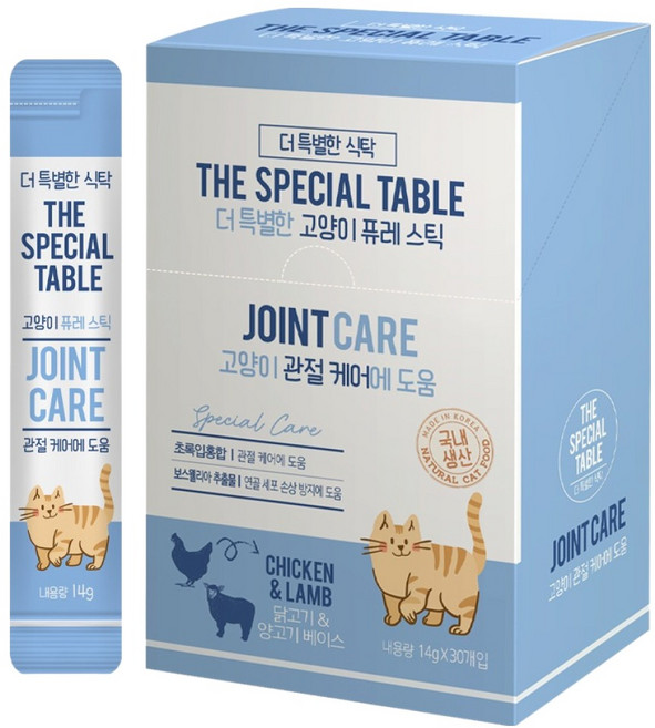 더특별한식탁 더 특별한 고양이 퓨레스틱, 관절 케어, 14g, 30개