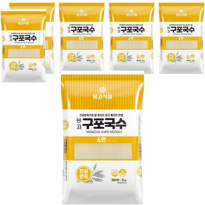 몽고식품 구포국수 소면, 3kg, 6개