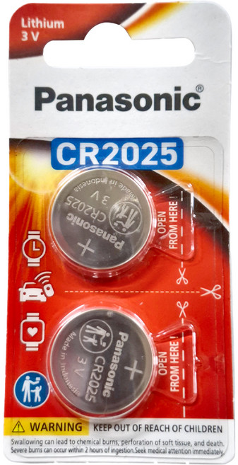 Panasonic 台灣公司貨 鋰鈕扣電池 CR-2025PT/2B, 2顆, 1組