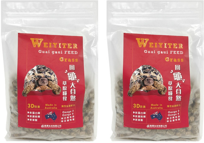 WEIYITER 維益特 陸龜成長配方牧草飼料, 1000g, 2包