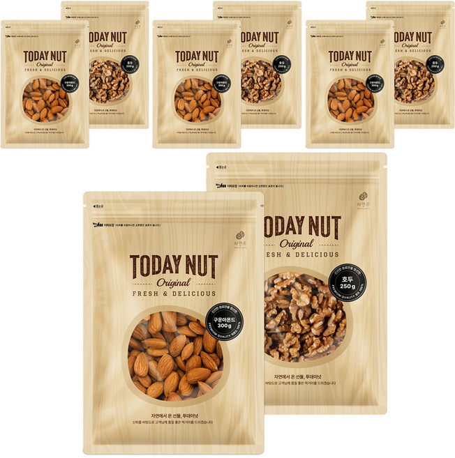 TODAY NUT 烤杏仁 300g + 核桃 250g, 4組