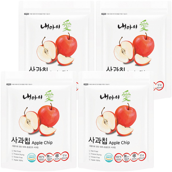 내아이애 동결건조 과일칩, 12g, 4개