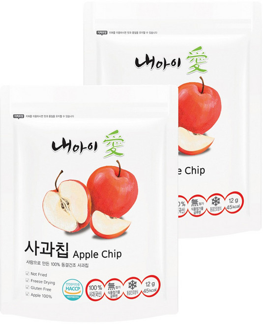 내아이애 동결건조 과일칩, 12g, 2개