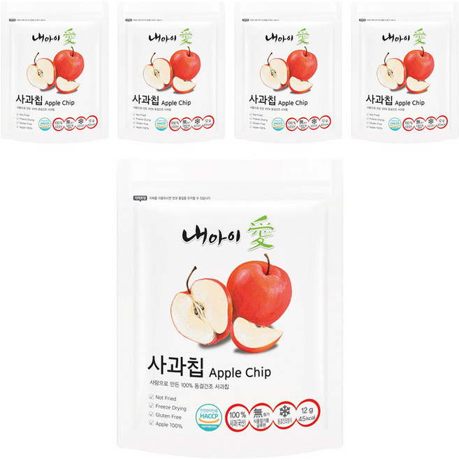내아이애 동결건조 과일칩, 12g, 5개