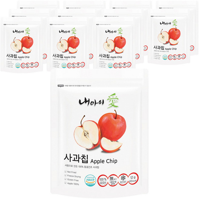 내아이애 동결건조 과일칩, 12g, 12개