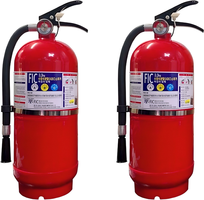 케이파이어 분말형 ABC 소화기 + 점검표 + 스티커 세트, 3.3kg, 2개