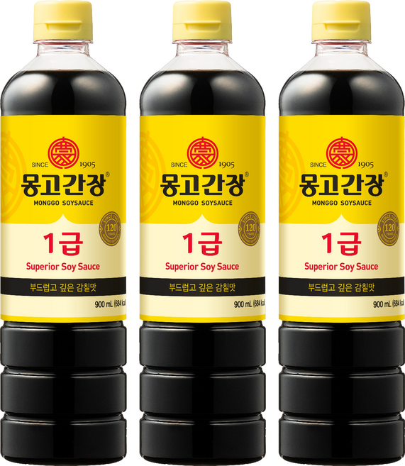 몽고간장 1급, 900ml, 3개