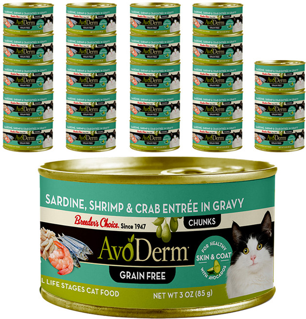 아보덤 전연령 고양이 그레인프리 주식캔, 새우, 85g, 24개