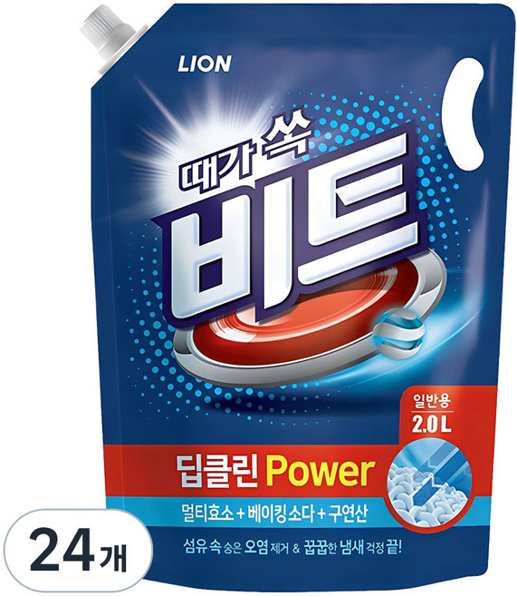 비트 딥클린 파워 일반용 액상세제 리필, 2L, 24개