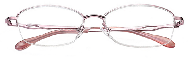 Megasol 輕巧簡約甜美粉簍空老花眼鏡 300度
