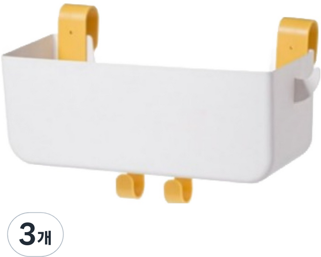 심플리아 침대 걸이 수납 다용도 정리함 바구니, 화이트, 3개