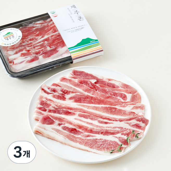제주촌 한돈 삼겹살 구이용 (냉장), 500g, 3개