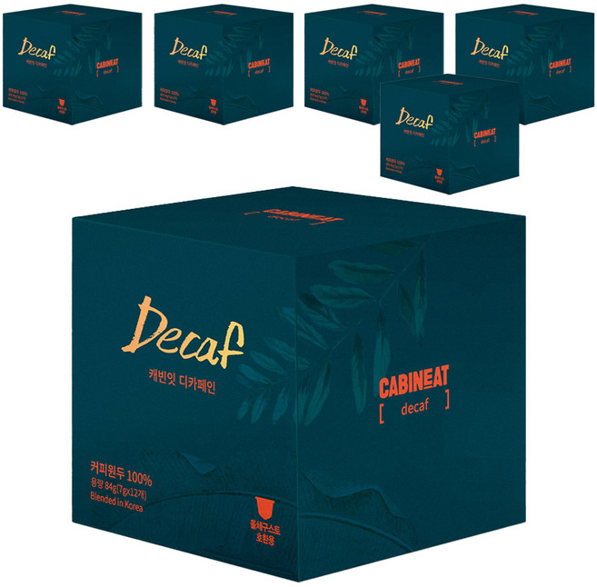 CABINEAT 脫咖啡因膠囊咖啡, 7g, 12顆, 6盒