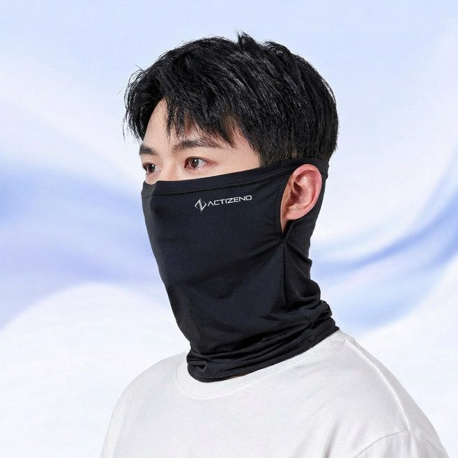 액티제노 자외선 차단 스포츠 배달 쿨마스크, 블랙, 1개