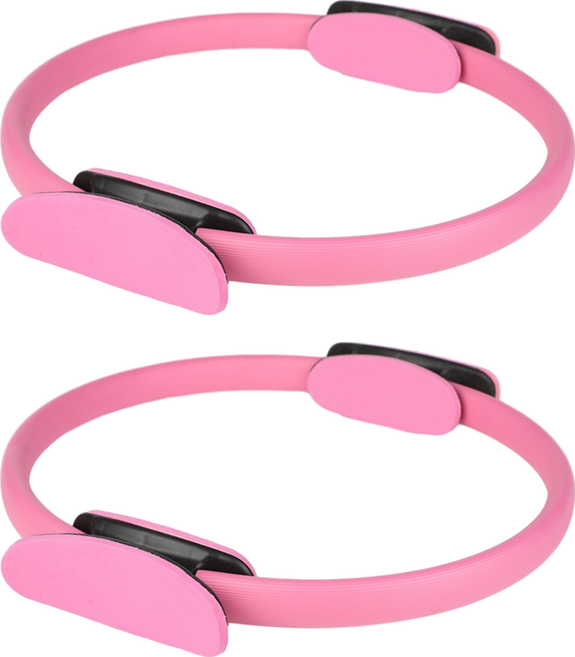 MICHAEL FITNESS 麥克健身 普拉提圈 高強度玻璃鋼纖維材質 高密度EVA舒適材質, 粉色, 2個