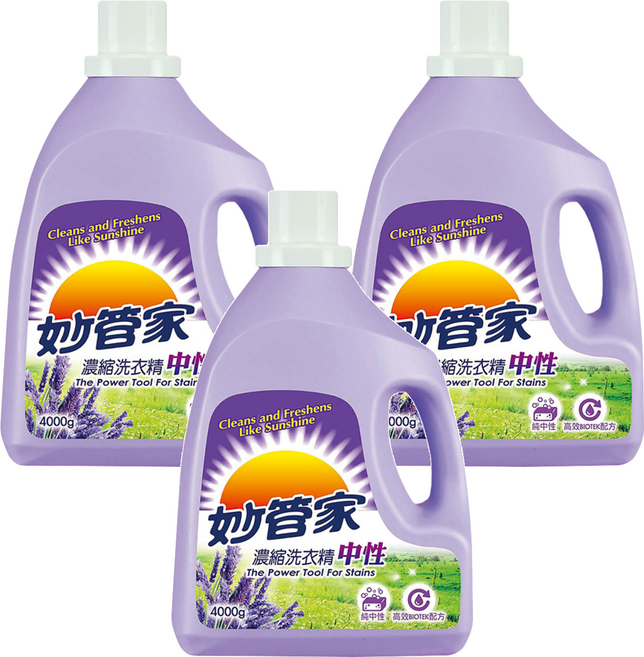 Magic Amah 妙管家 濃縮洗衣精 中性, 4kg, 3桶