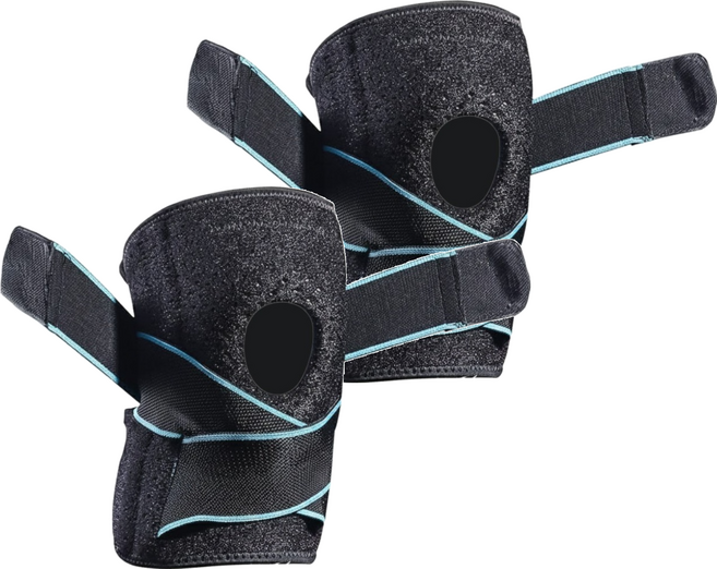 AOLIKES 奧力克斯 矽膠彈簧護膝, 2個, 藍色