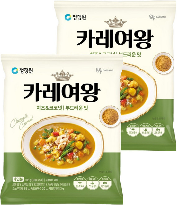 카레여왕 치즈 앤 코코넛, 108g, 2개