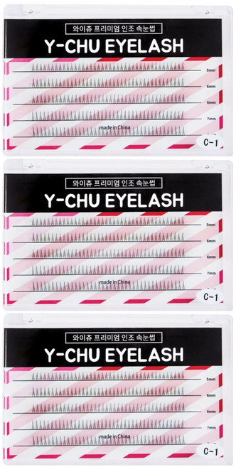 와이츄 프리미엄 언더 부분속눈썹 7mm C-1-5, 블랙, 600개