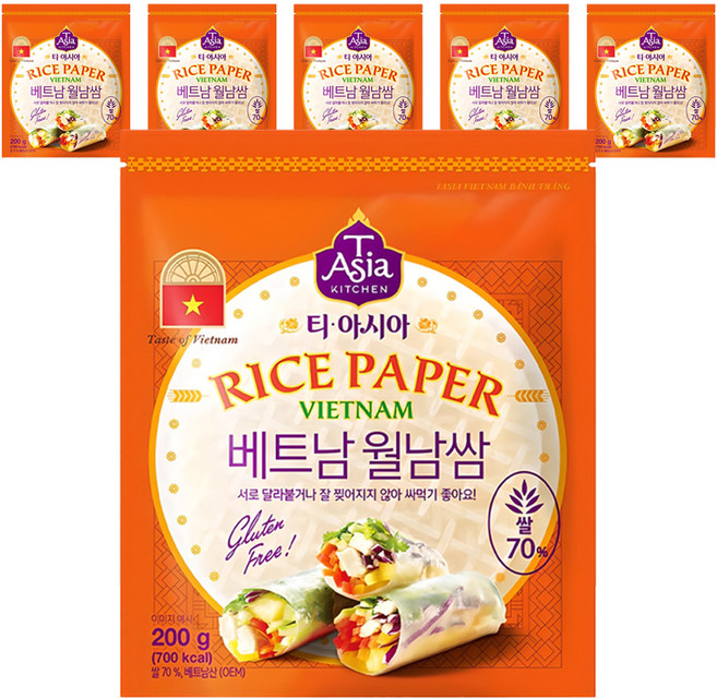 TAsia KITCHEN 越南春捲皮, 200g, 6包