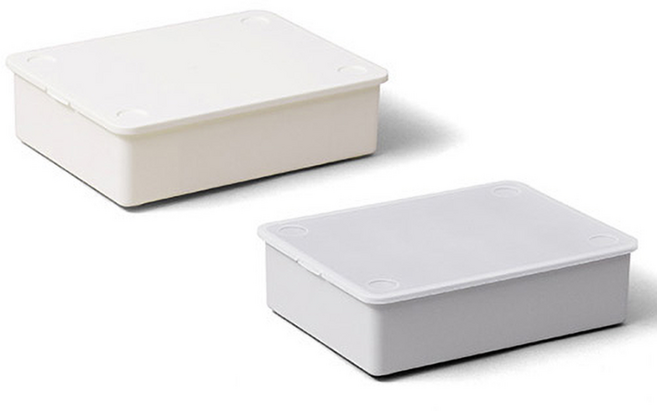 이즈리빙 칸칸칸 속옷 정리함 10칸형 2p, 아이보리 + 아이보리뚜껑 + 그레이 + 반투명뚜껑, 1세트