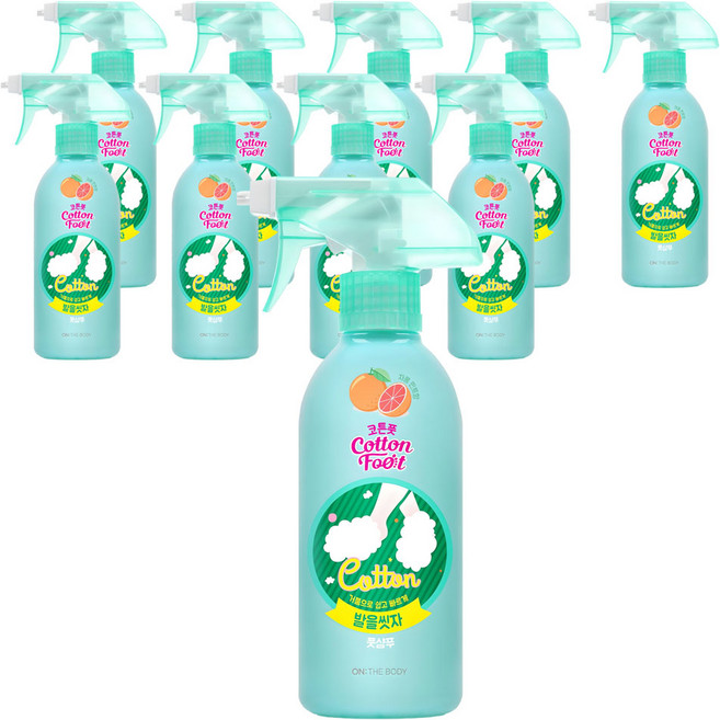 온더바디 코튼풋 발을 씻자 풋샴푸 자몽 민트향, 1개입, 10개, 385ml