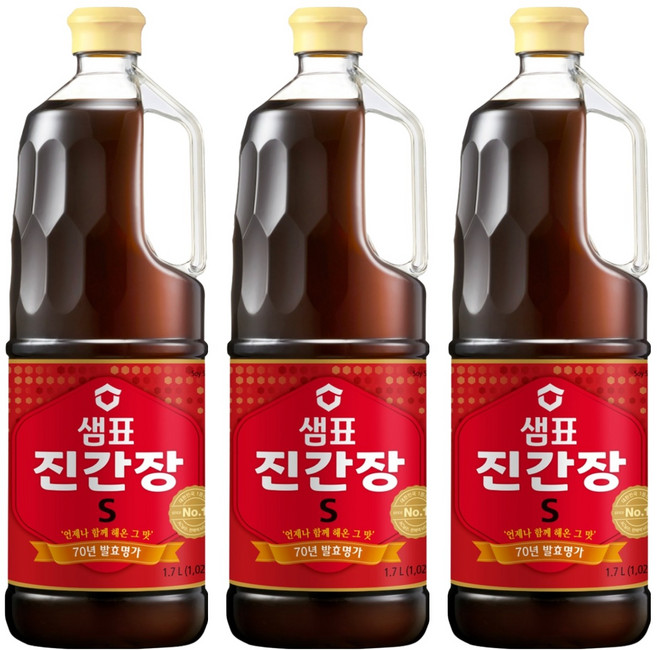 샘표 진간장 S, 1.7L, 3개