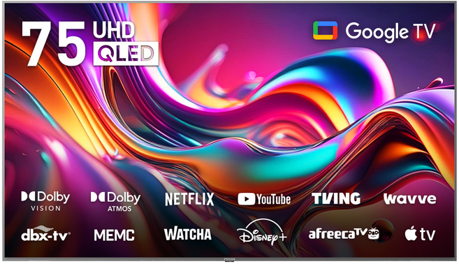 프리즘코리아 4K UHD LED 구글 3.0 스마트 TV, 191cm(75인치), CP75G3Q, 벽걸이형, 방문설치