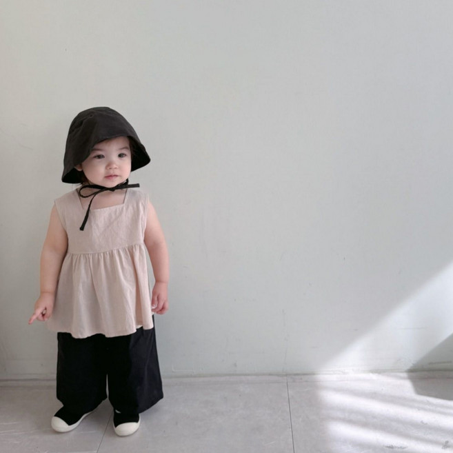 베베나인 여아용 통기성 엣지 스퀘어 블라우스