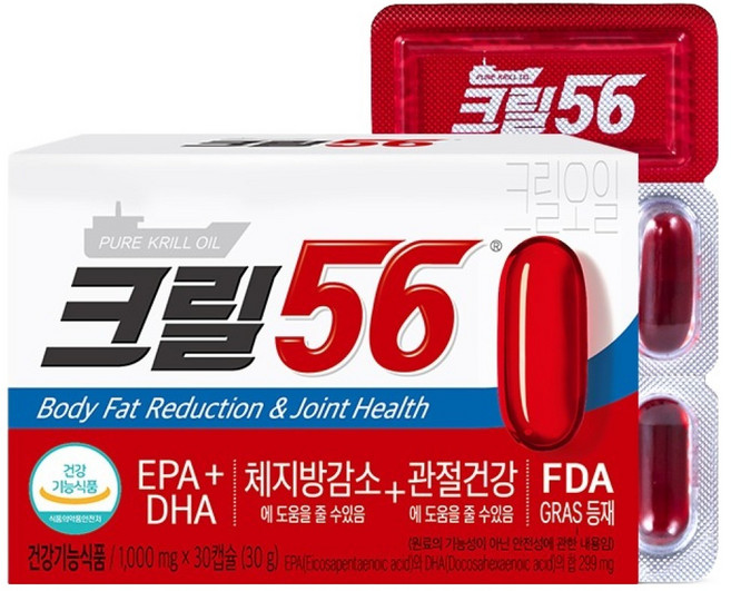 크릴56 크릴오일 1000mg, 30정, 1개