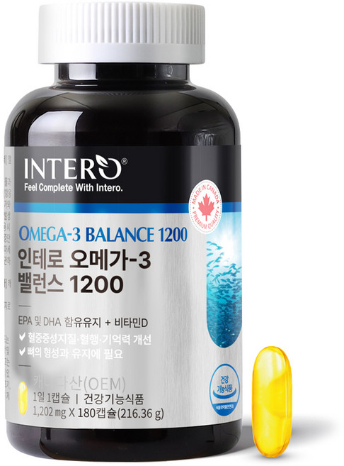 인테로 오메가3 밸런스 1200, 180정, 1개