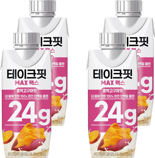 테이크핏 맥스 호박고구마맛 프로틴, 250ml, 4개