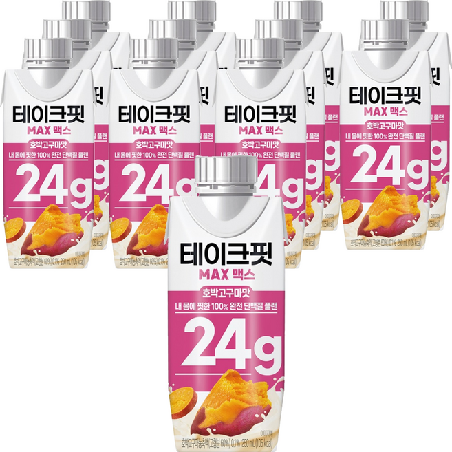 테이크핏 맥스 호박고구마맛 프로틴, 250ml, 12개