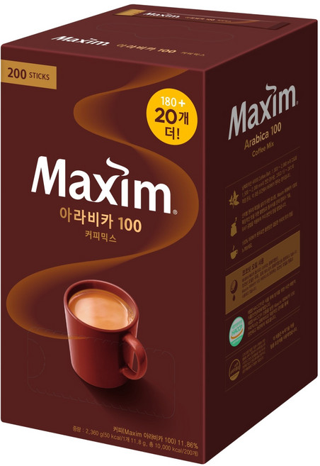 맥심 아라비카 100 커피믹스, 12g, 200개입, 1개