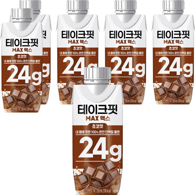 테이크핏 맥스 초코맛 드링크믹스 RTD, 250ml, 6개