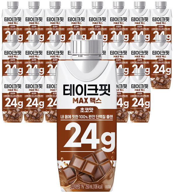 테이크핏 맥스 초코맛 프로틴, 250ml, 24개