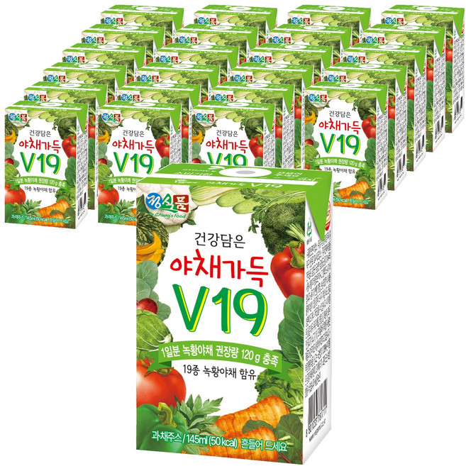 정식품 건강담은 야채가득 V19, 145ml, 24개