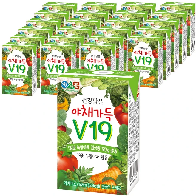 정식품 건강담은 야채가득 V19, 145ml, 24개 - 쿠팡