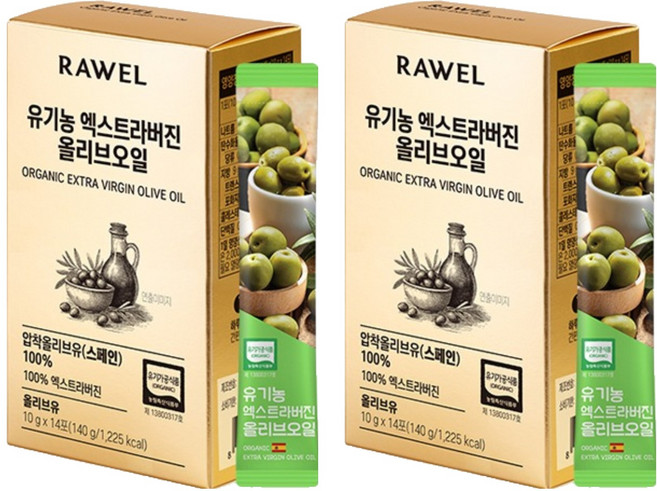 로엘 유기농 엑스트라버진 올리브오일 14p, 140g, 2개